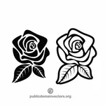 Rose noire silhouette