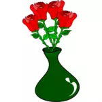 Векторного рисования розы горшок