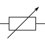 Immagine vettoriale RSA IEC resistore variabile simbolo