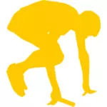 Silhouette vector graphics of runner start