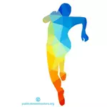 Running man silhouet illustraties