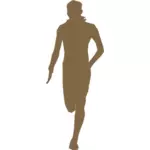 Silhouette vector clip art of boy at training