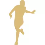Silhouette vector image of young athlete