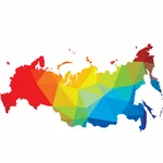 Färgade karta över Ryssland