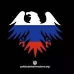 صورة ظلية النسر مع العلم الروسي