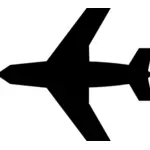 Silueta vektorový obrázek ikony letadlo