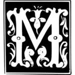 Vektor grafis dari dekoratif huruf M