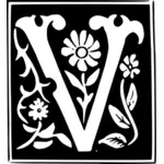 Gambar vektor dekoratif huruf V