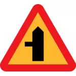 Persimpangan sisi jalan persimpangan tanda vektor gambar