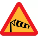 Seite Winde Traffic Sign-Vektor-illustration