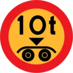 charge utile 10 tonnes vecteur de panneau de signalisation routière