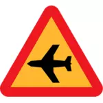 낮은 비행 항공기 벡터도로 표지판