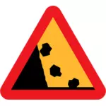 Fallende Felsen Vektor Straßenschild