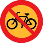 האיור וקטורית סימן לא אופניים בכביש
