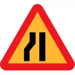 Straße verengt auf linken Vektor-Zeichen
