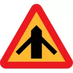 Verkehr Zusammenführen von linken und rechten Zeichen Vektor