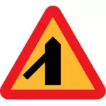 Penggabungan dari kiri vektor tanda lalu lintas