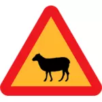 Grafika wektorowa owiec ruchu znak ostrzeżenie