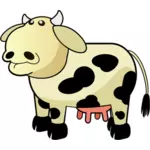 Vector afbeelding van stevige cartoon koe