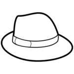 男の帽子アウトライン ベクトル画像