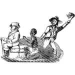 Ilustración vectorial del trabajador esclavo