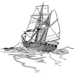 Alten Segelboot zeichnen