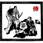 Samurai-taistelijoiden vektorikuva