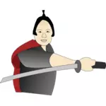 סמוראי הבחור בתמונה וקטורית