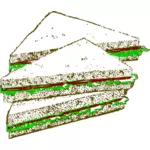 Tiga sandwich dengan selada