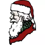Santa Claus boční profil v barevné vektorové kreslení
