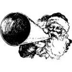 Père Noël avec une image vectorielle de tannoy