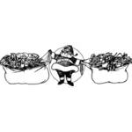 Santa with too many presents vector image