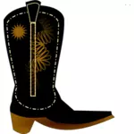 Vector miniaturi de cizme de cowboy negru