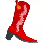 Röd cowboy boot vektorbild