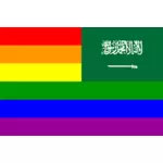 Arabia Saudita e arcobaleno bandiera