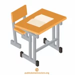 Skol skrivbord och stol