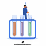 Wissenschaftler beim Mischen von Flüssigkeiten