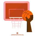En hand med en basketboll