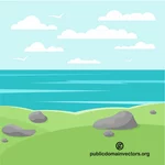 Mer paysage vector clipart