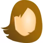 Grafica vettoriale della femmina testa vuota con capelli castani