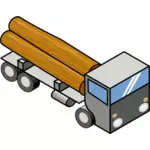 Clip art wektor z płaskim łóżku ciężarówka