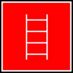 Vector afbeelding van noodsituaties ladder teken etiket