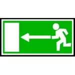 Green rechthoekige exit deur teken met rand vectorillustratie