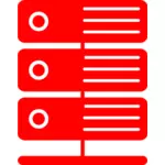 Röd virtuell server vektor illustration
