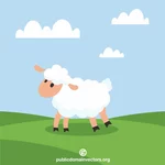 Arte do clipe de desenho animado de ovelha