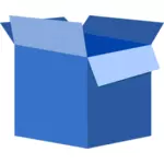 Vector illustration of blue cardboard box open