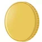 Ilustración de vector de brillante moneda de oro con la reflexión