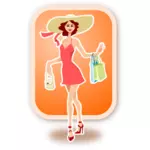 Shopping kvinna vektorbild