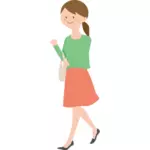 فتاة التسوق مع حقيبة