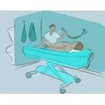 Showering patient vector illustration